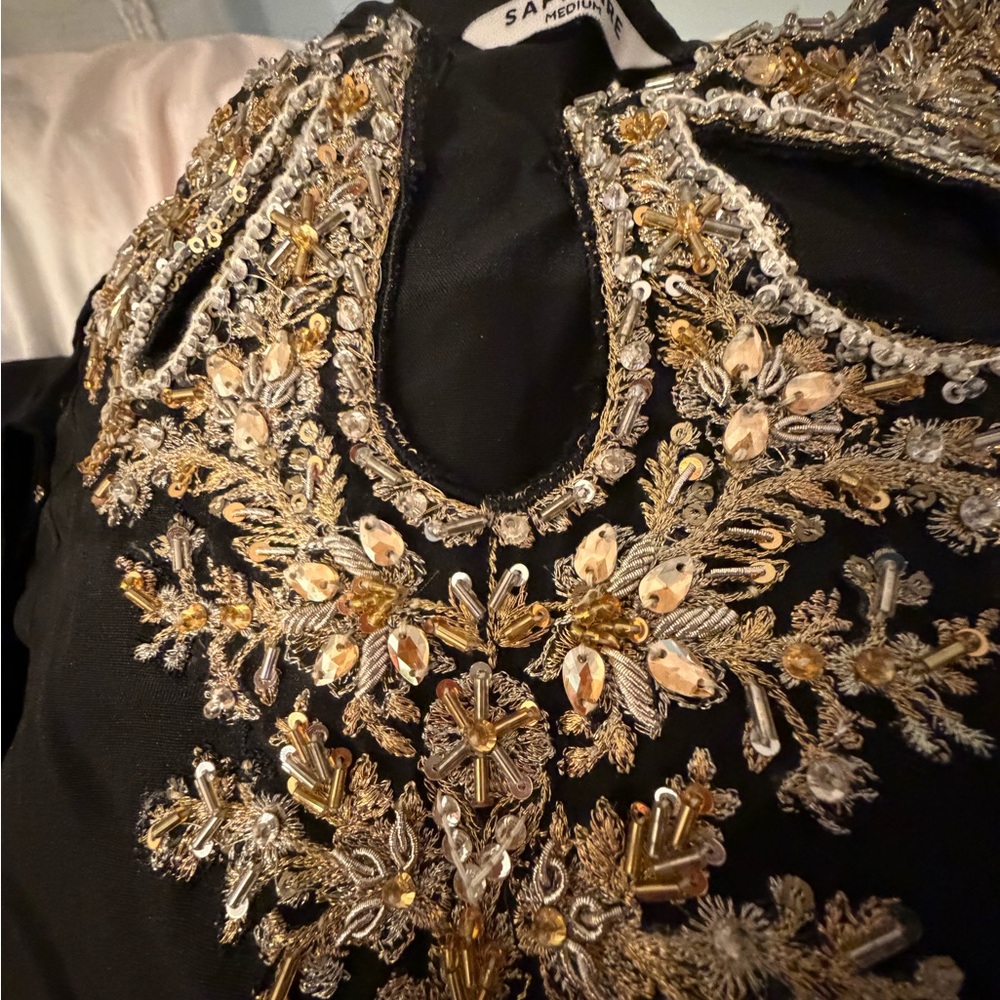 Embellished Black and Gold Top